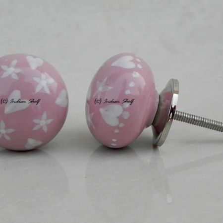 Pink Heart Flat Knob (1)